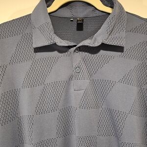 adidas Blue Textured Polo Shirt